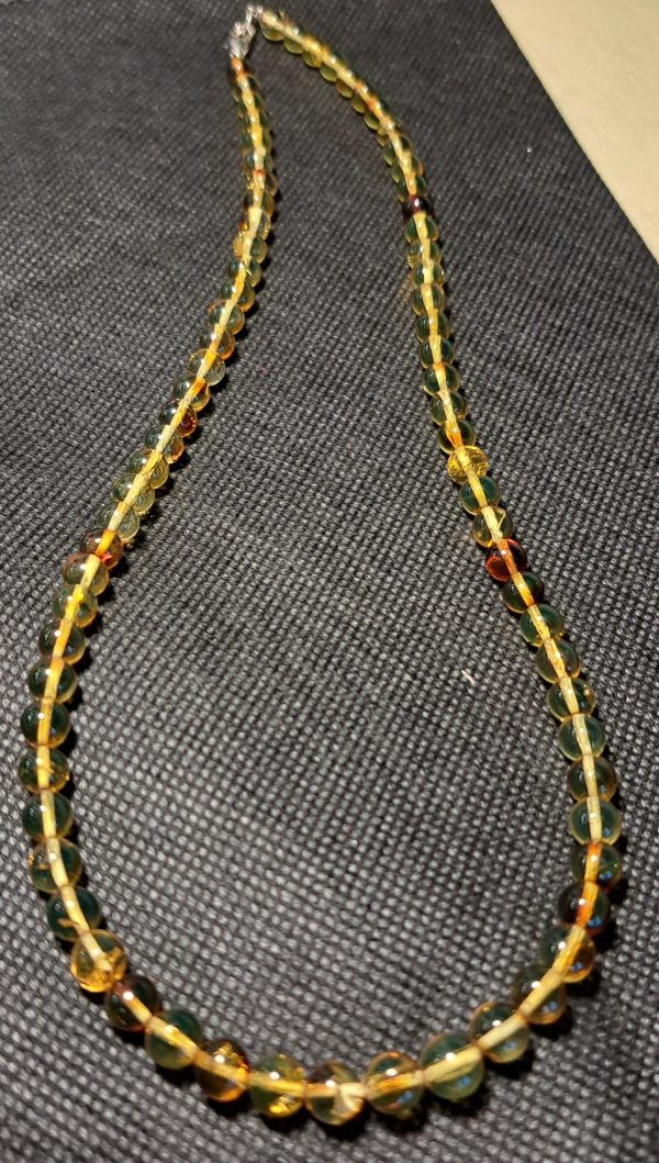 Collier d'ambra gialla a sfera - immagine 7