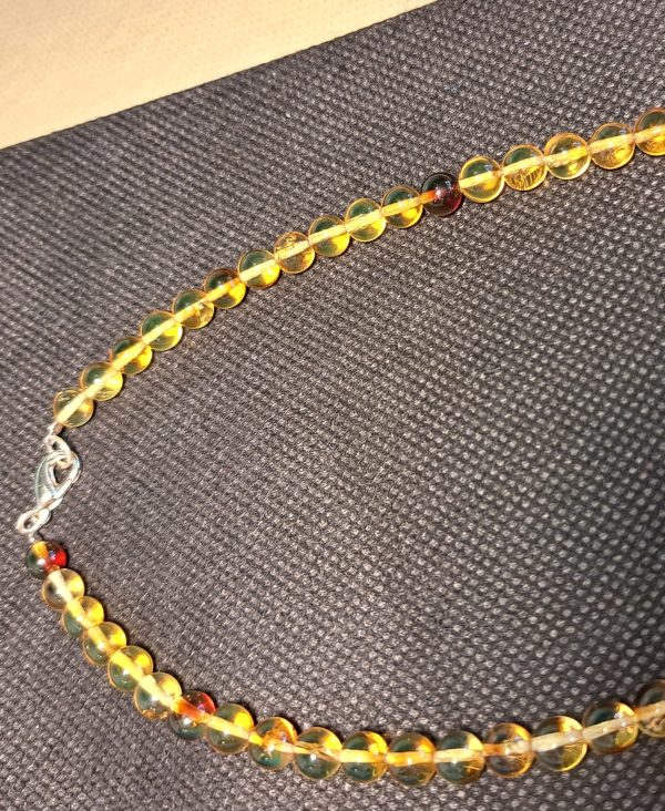 Collier d'ambra gialla a sfera - immagine 5